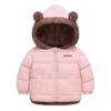 Kids Winter Fleece Lined Coat Cartoon Bear Ear Hooded Thick Warm Cotton Jacket For Boys Girls Zip Up Outerwear