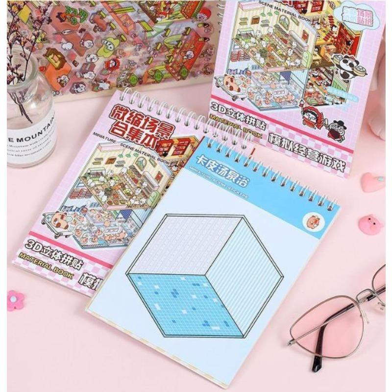New Hot  3D Cartoon Sticker Book | Children'S Diy Scene Creative Gift, Portable Sticker Book For Birthday And Christmas Crafts