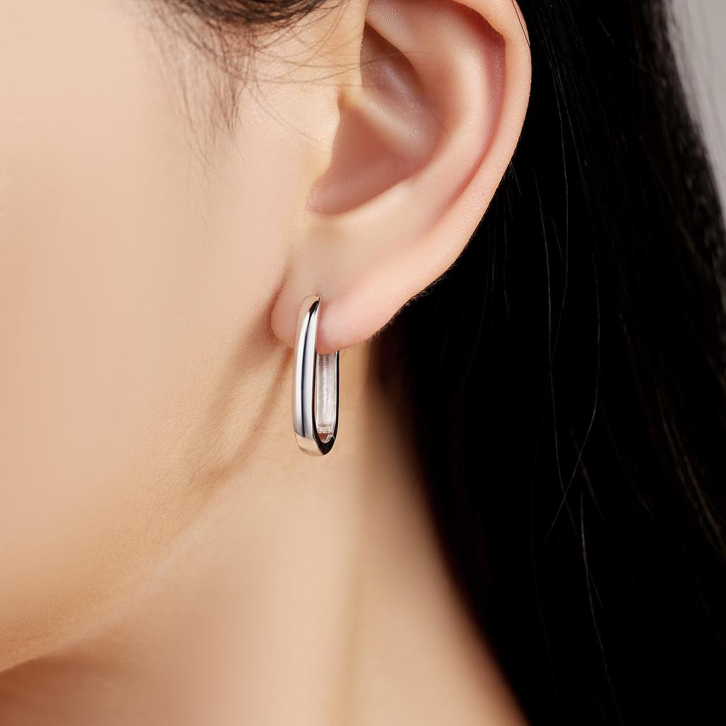 925 Sterling Silver Simple Versatile Earrings Jewelry Versatile Hoop Earrings for Women Jewelry Fine Birthday Party Gifts