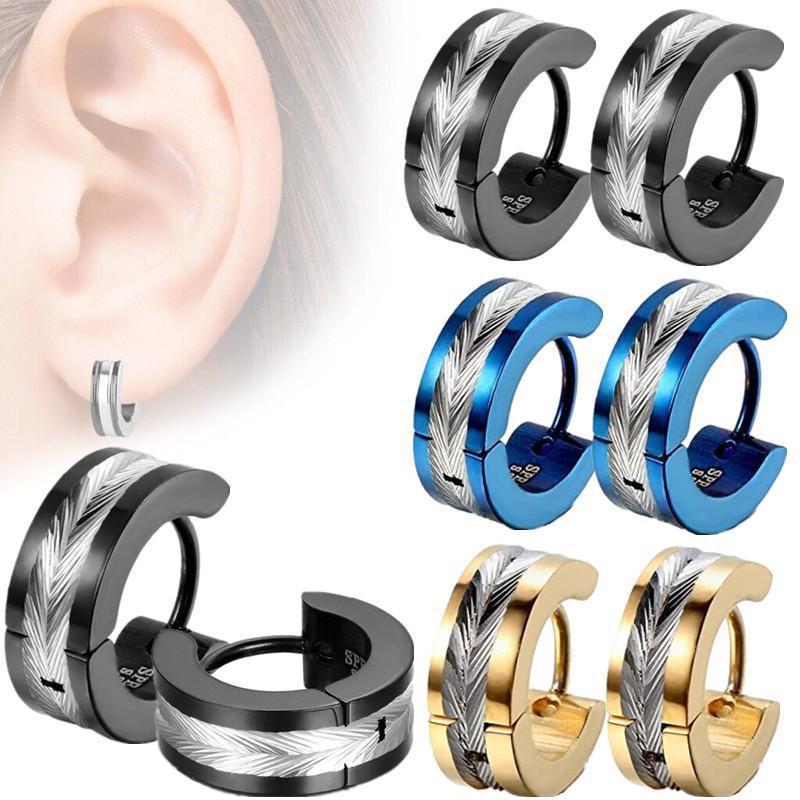 1PC Men's Women's Stainless Steel Earrings Scrub Earrings Earrings Earclips Hip Hop Earrings