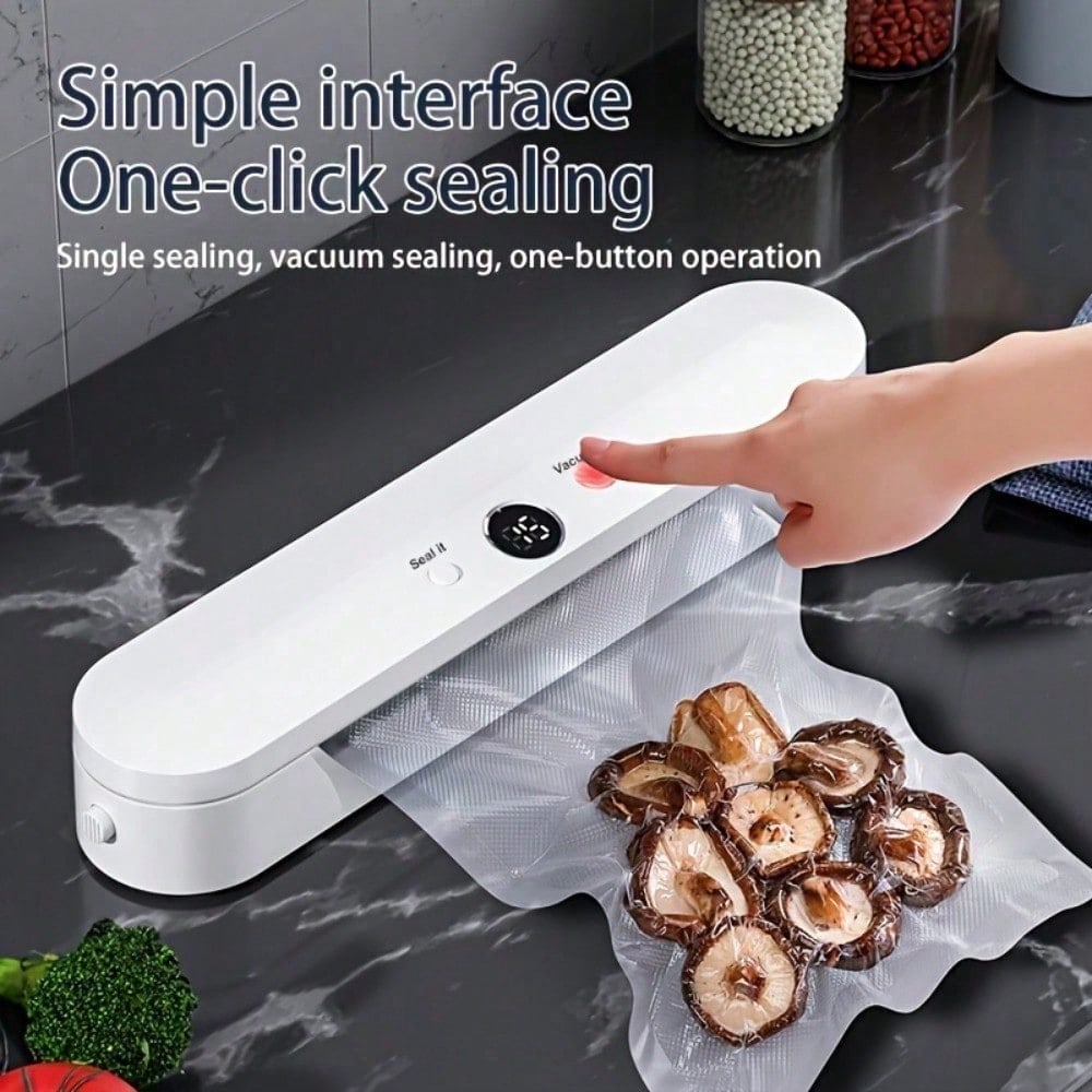 

1 Unit Portable Full-Automatic Vacuum Sealer,110-130V Food Packager,Suitable For Dry/Wet Food Small Fresh-Keeper,Kitchen Storage