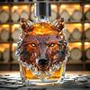 One Piece of a 350Ml Whiskey Decanter Featuring a Distinctive Wolf Design, Ideal for Decorating a Home Bar Or As a Gift for Art Enthusiasts