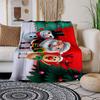 Christmas Santa Claus Snowman Reindeer Greeting CardBlanket Flannel Throw Blanket for Sofa, Bed, Travel, Camping, Office, Couch, Chair, And