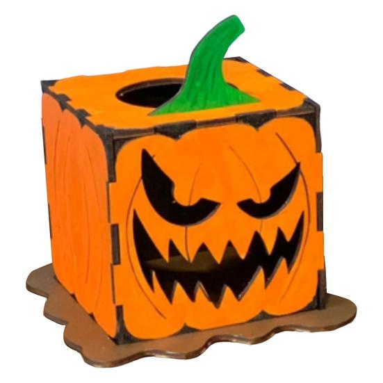 

Деревянная коробка в виде тыквы на Хэллоуин, украшение в виде фонаря Джека, центральный элемент стола, коробка-фонарь в виде тыквы для украшения вечеринки на Хэллоуин A