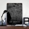 Los Angeles City Map Dark Tinplate Poster Customized Wall Art Vintage Metal Signs Retro Tin Plaque for Desk Decor House Home