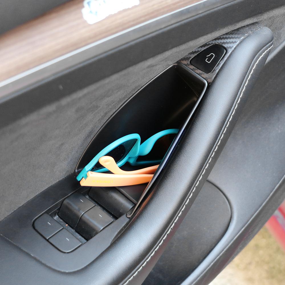 For Model Y 2025-2025 Model 3 2017-2025 Door Storage Box Barrel 2Pcs Doors Handle Stowing Tray Holder Organizer Accessories