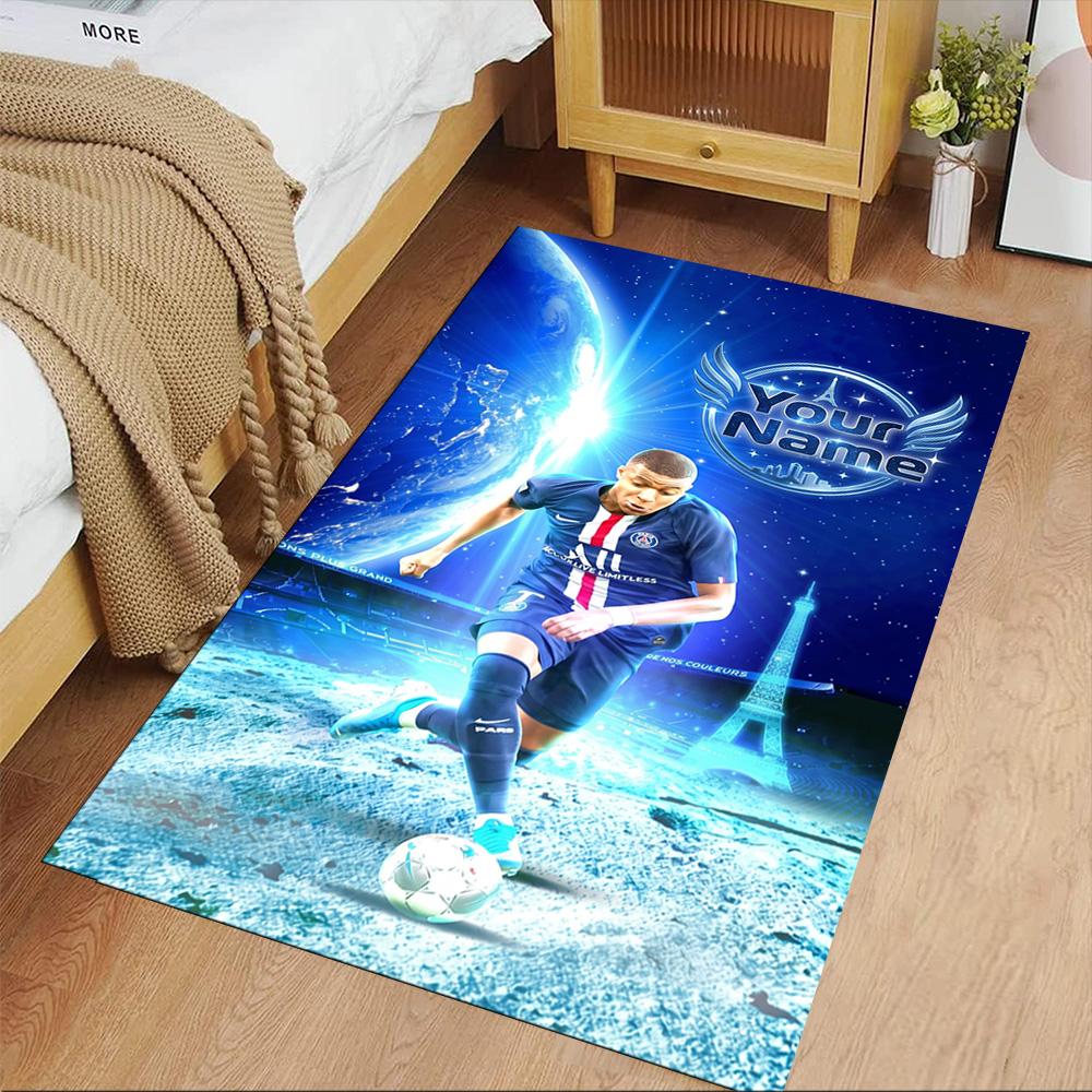 Mbappé Personalized Text Area Rug Perfect for Living Rooms Foyer Bedrooms Study room Antislip Carpet Anime Office Decor Best for Christmas