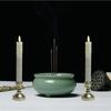 QBeau Electric Candles for Buddhist Altars, Set of 2, with Candlestick, LED Candles, Flameless, Safe and Secure