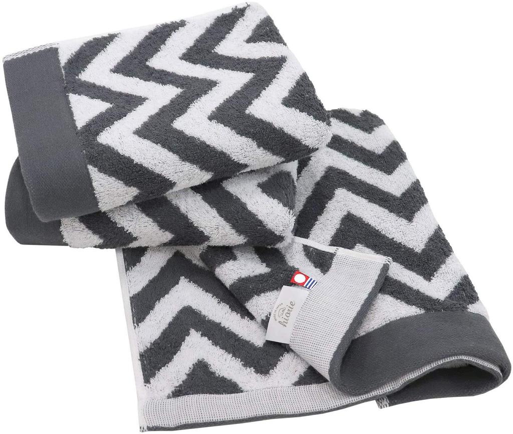 Hiorie SLOW Face Towels, Imabari Certified, Set of 3, Charcoal, Made In Japan, Imabari Brand, Absorbent, Nordic Style, 100% Cotton