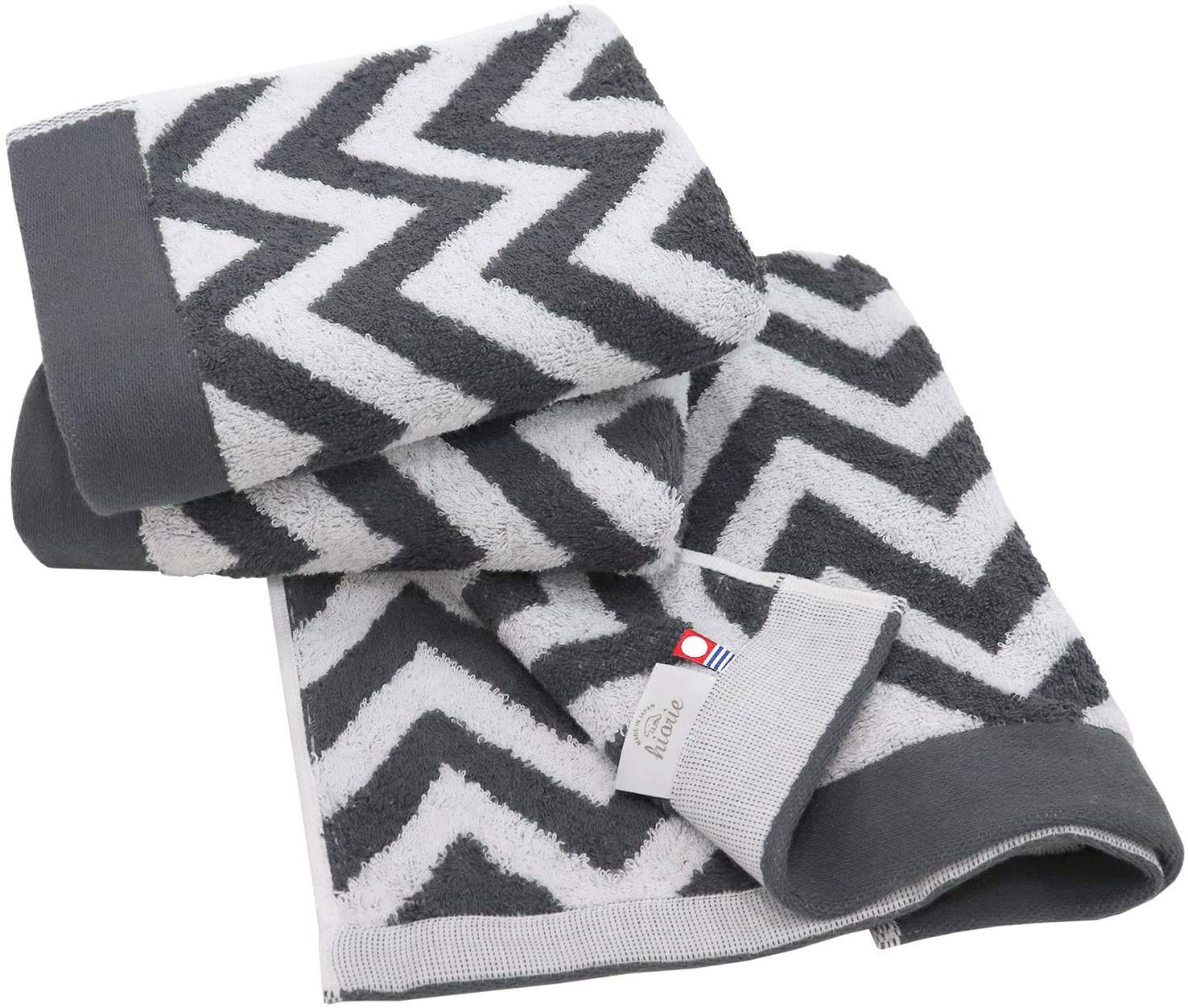 

hiorie SLOW Face Towels, Imabari Certified, Set of 3, Charcoal, Made in Japan, Imabari Brand, Absorbent, Nordic Style, 100% Cotton