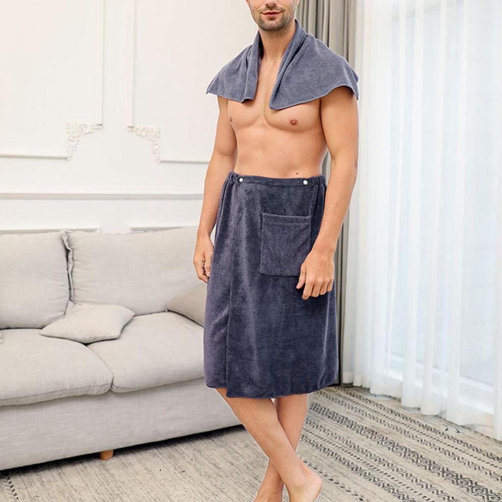 Badetücher für Herren, Badetücher mit Druckknopfverschluss, elastisches Duschtuch, Spa-Schwimmtuch mit Handtuch für die Heimreise