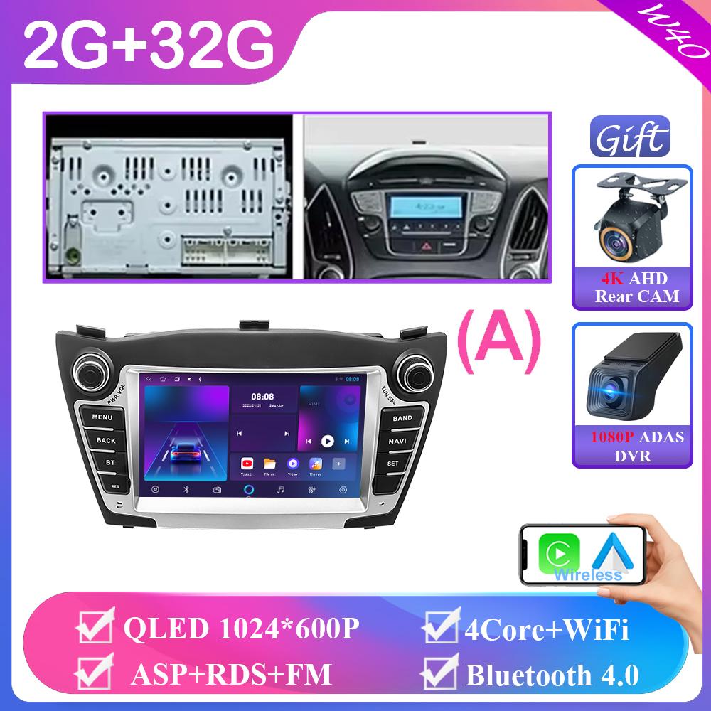 Autoradio für Hyundai Tucson 2 LM IX35 2009-2015 7 Zoll 8+256 Android Auto Carplay GPS-Navigation Multimedia-Stereoanlage Kein 2din DVD