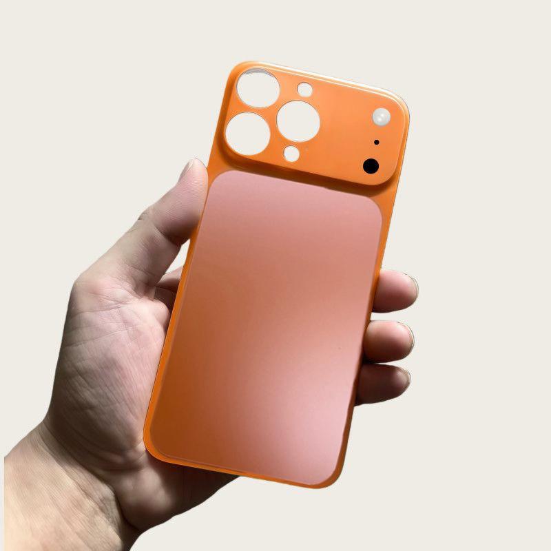 AG Matte Ultra Thin Metal Backplate Phone Case For 16 15 14 13 Pro Max Glossy Sticker Instantly Turn 17 Cover