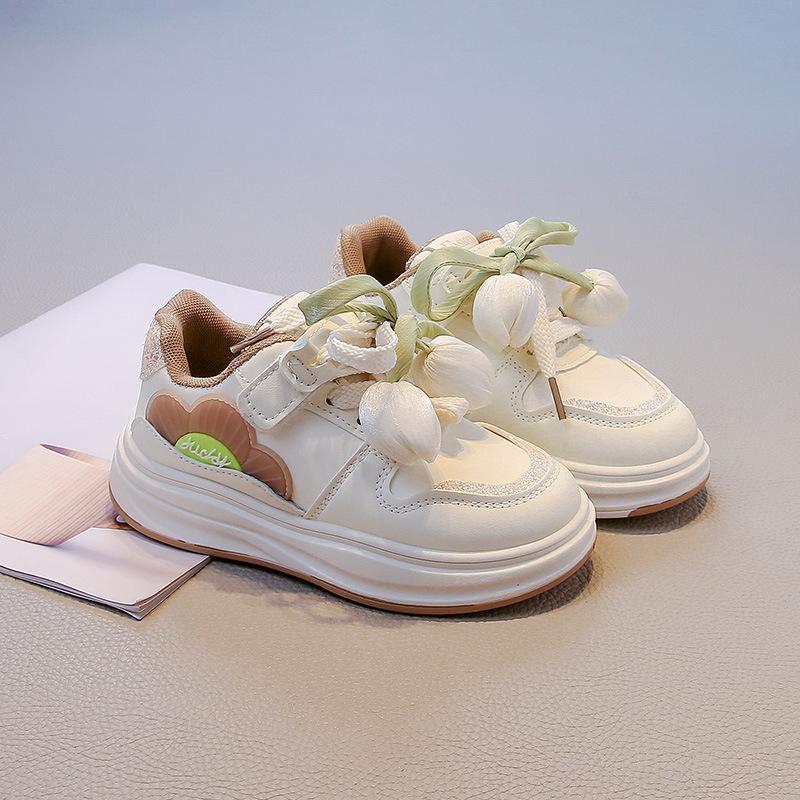 

Туфли для девочек туфли принцессы 2025 тюльпан легкие детские кроссовки на мягкой подошве кеды осенние дышащие белые туфли 26 коричневый