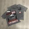 VibeStreet Streetwear Vintage Lavé Diamant Crop Top pour Homme Col Rond Manches Courtes Coupe Ample Coton Strass T-shirts Oversize