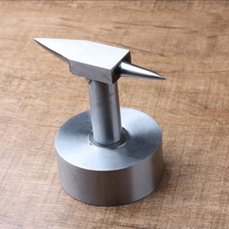 Doppelhorn Amboss Stahl Schmuckhorn Werkzeug mit Rundem Sockel, Flacher Seite und Konischem Horn zum Schmuckformen, Metallumformen, Schmieden und Reparaturarbeiten