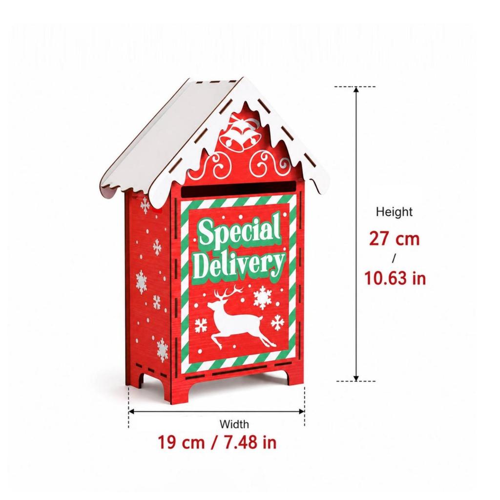 Freestanding Wooden Christmas Mailbox Long-Lasting Santa