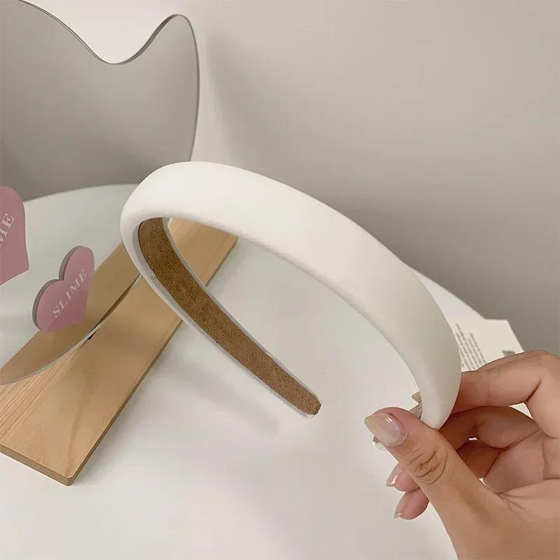 New Korean Colored Solid Sponge Hair Hoop for Women's Retro Knitted Soft Headwear Suitable for Various Styles of Accessories