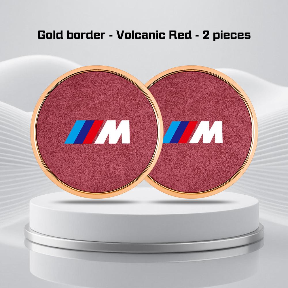 Alloy Leather Car Coaster Water Cup Mat for BMW E38 E46 E60 E70 F48 F30 F07 E92 G11 G32 G70 M M3 M5 M6 Anti-slip Pad Accessories sdbr2