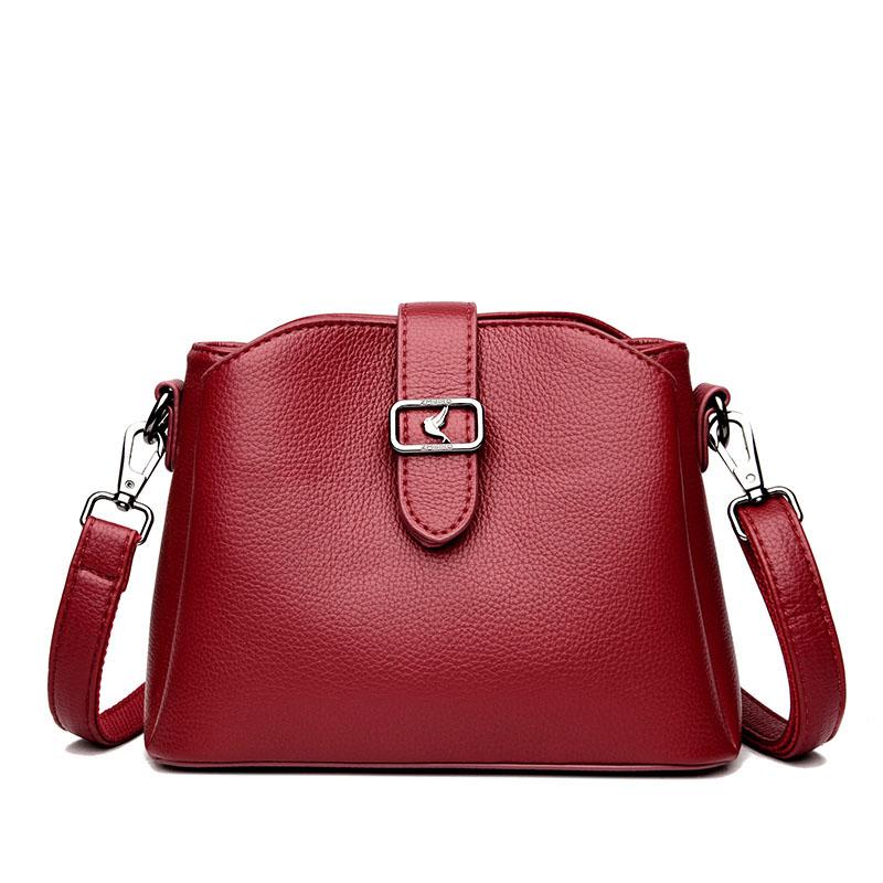 Luxury Small Bucket Handbags Women New Solid Color Shoulder Bags Designer High Quality PU Leather Brand Women's Crossbody Purses