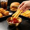 Ciotole Impilabili in Metallo per Snack 6 Pezzi Ciotoline Condimento in Acciaio Inossidabile, Mini Tazzine Salsa da Immersione, Dorate per Servire Ristoranti, Piattini Rotondi per Condimenti