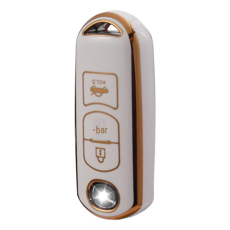 Husă cheie cu ramă aurie pentru modelele Mazda CX-30, Atez, CX-4, CX-5, CX-8 cu 2/3 butoane