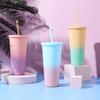 Tie-Dye Pp 700 Ml Orange-Pink Straw Cup
