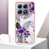 For Xiaomi 14T Pro Case with IMD Marble Flower Pattern TPU Mobile Back Cover