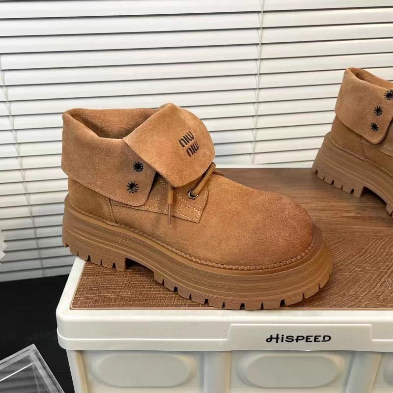 Spice Girls Wear~ Fashionable and Popular Short Boots 2025 Early Autumn New Products Cow Flip Skin Two Wear Martin Boots Secret