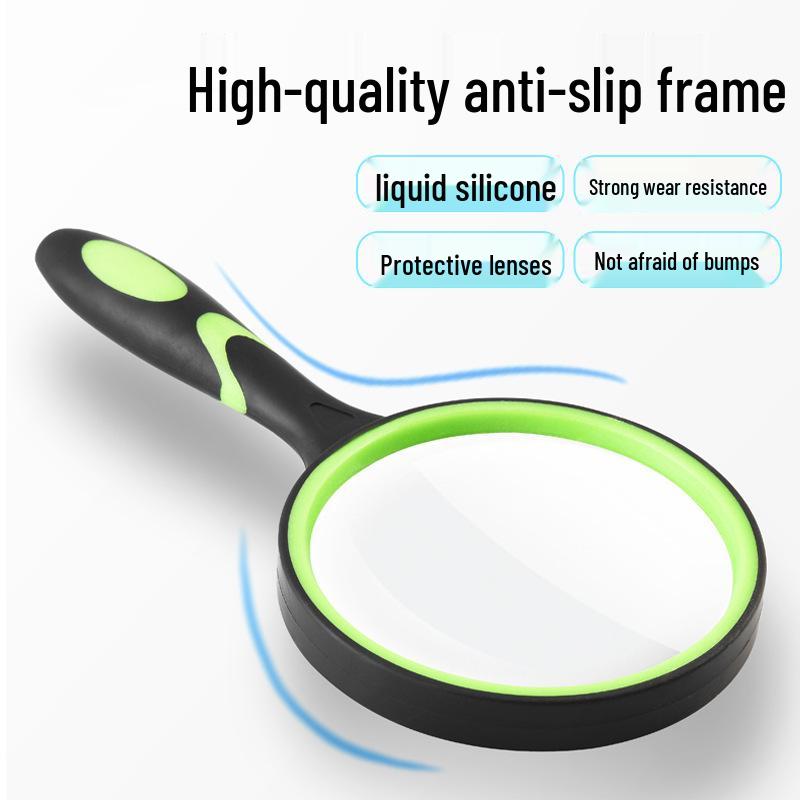 HD Handheld Magnifier Glasses: Durable, High-Magnification Lens for Seniors and Children's Experiments.