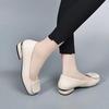 New comfortable shoes autumn square head shallow mouth soft sole soft surface Doudou shoes thick heel single shoes