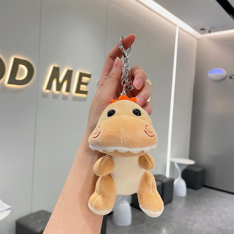 Cartoon little dinosaur plush schoolbag hanger doll figurine keychain pendant ornament doll plush toy small gift