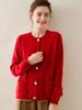 Women's Thickened Cashmere Cardigan - Autumn/Winter, Long Sleeve, Round Neck, Loose Fit, Single-Breasted Knitwear.