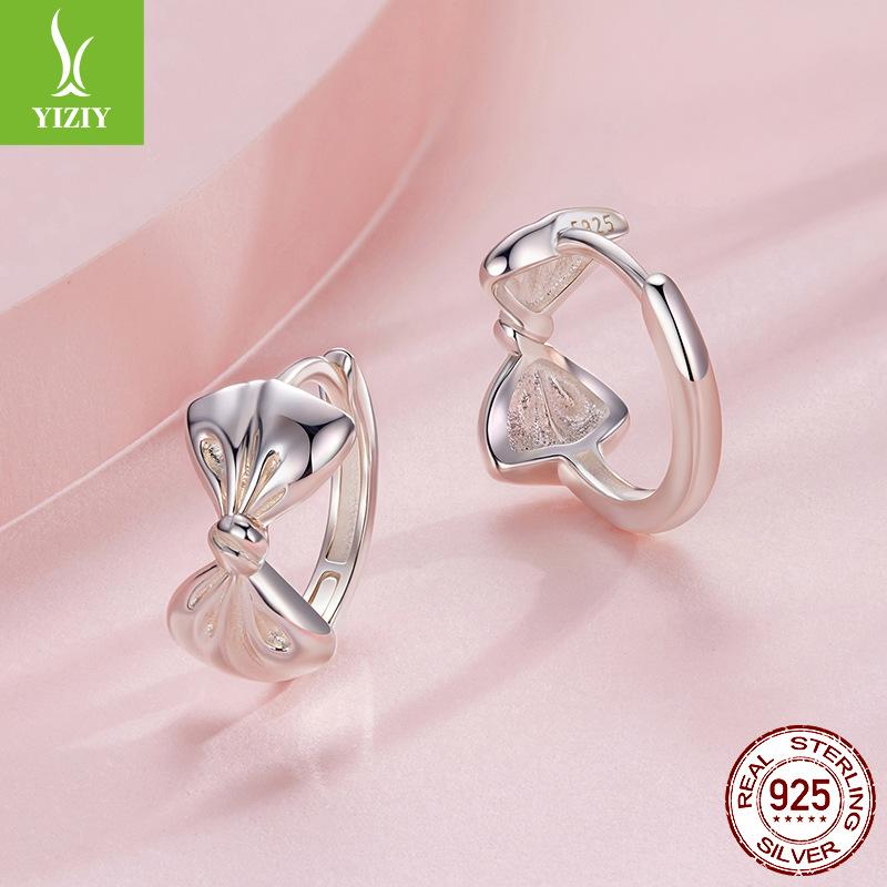 Elegant Princess Bow Earrings, Classic Design S925 Sterling Silver Earrings