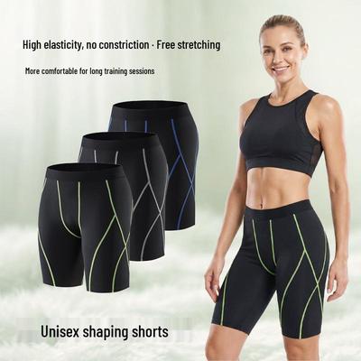 Unisex Quick-Dry Compression Shorts for Running, Yoga, Fitness, Basketball - Breathable, Multi-Line Design