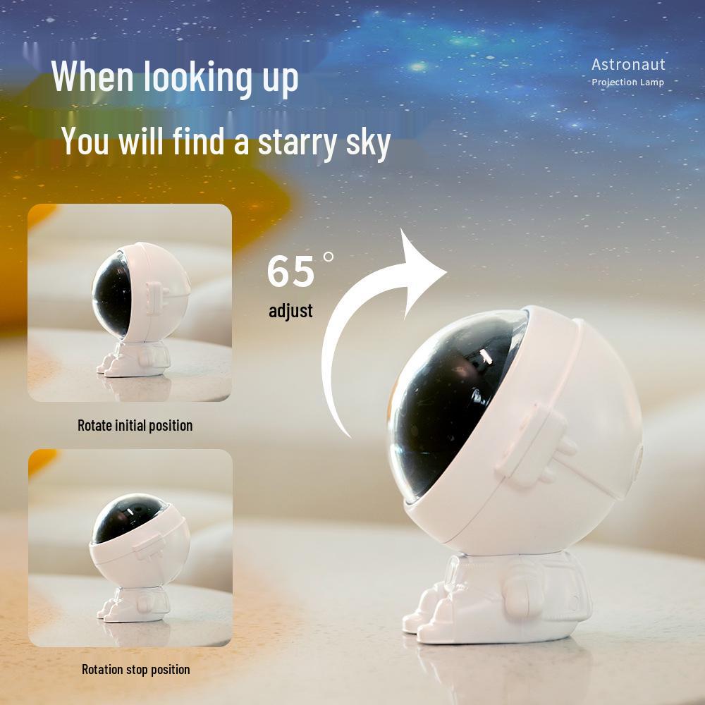 Spaceman Starry Sky Projector: Rotating Night Light & Music Lamp for Kids' Bedrooms