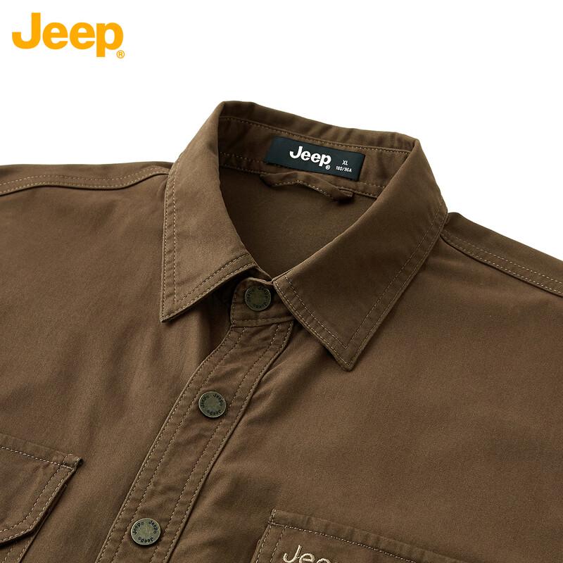JEEP Men's Washed Cotton Long Sleeve Work Shirt