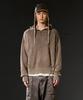 BIG UNION Dying Washed Knit Hoodie / Dark Brown