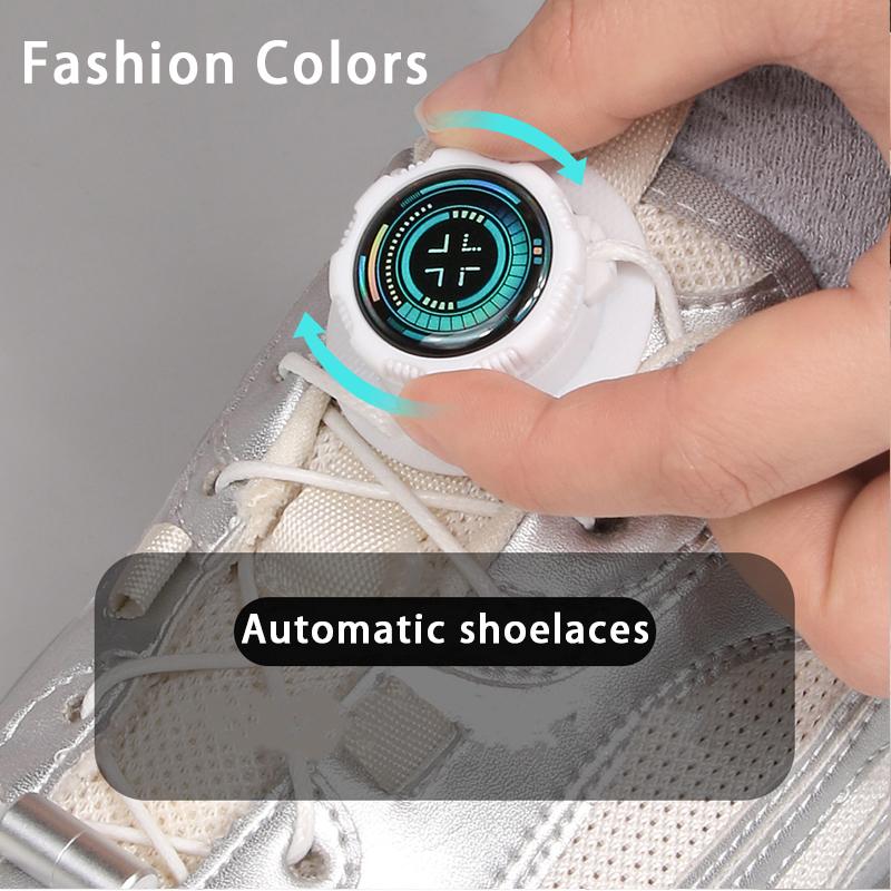 Lacci Elastici Senza Nodo per Scarpe Fibbia Automatica Rotante Lacci per Scarpe Fibbie a Blocco Metallico a Capsula Vestibilità Facile per Scarpe da Ginnastica Accessorio per Scarpe
