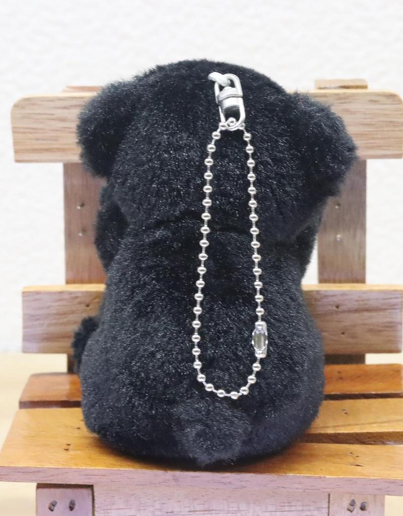 Take Off Asiatic Black Bear Plush Toy Strap with Initial Charm [H] Angel's Mischief Series