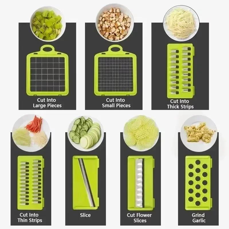 Vegetable Onion Chopper Professional Vegetable Slicer Food Chopper Kitchen Gadgets Vegetable Slicer Dicer Cutter Carrot Garlic