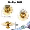 Decorative Brass Diya for Puja (Set of 1 Small 3inch Golden Round Net) Center Wick Holder Pital Akhand Deep Vilakku for Home Décor