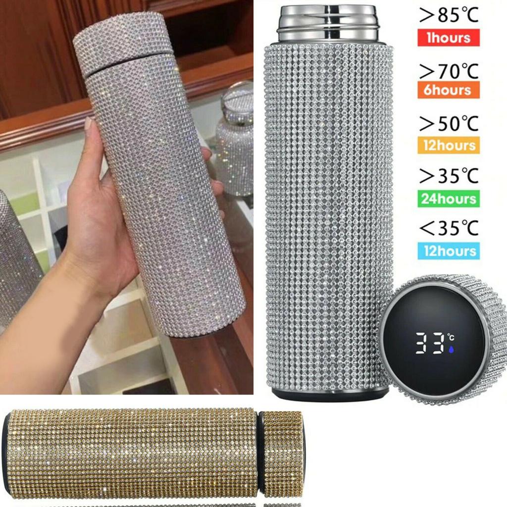 Creative Diamond Thermo Bottle Water Bottle Stainless Steel Smart Display 500ml