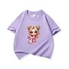 Kids Cotton T Shirt Girl With Pink Unicorn Print Crew Neck Short Sleeve Tee Casual Boys Girls Summer Tops