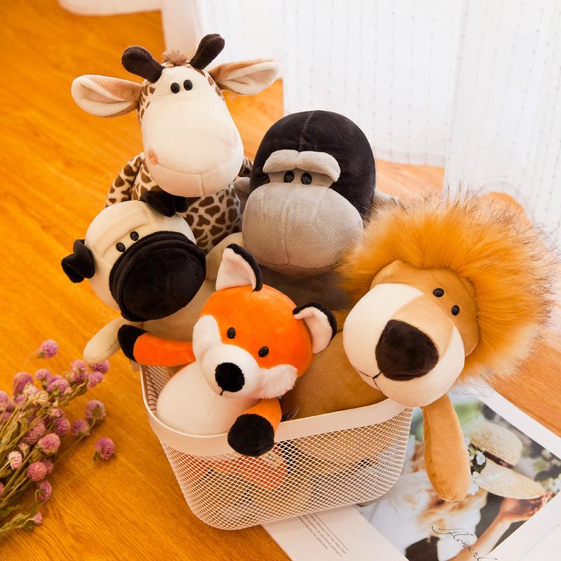 Forest Animal Plush Toys: Lion, Elephant, Monkey, Giraffe, Tiger Pillow Dolls for Kids