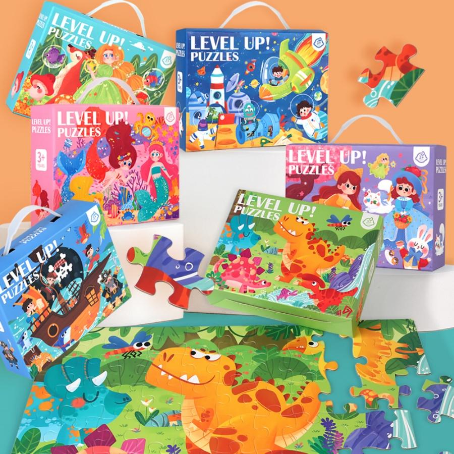 60-piece Paper Custom Montessori Kids Cartoon Puzzle Puzzle Creative Toy Puzzle Set for Kids Boys and Girls