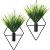 Metal Wall Hanging Geometric Shelf Artificial Plants Indoor Decor Modern Minimalist Home Decoration