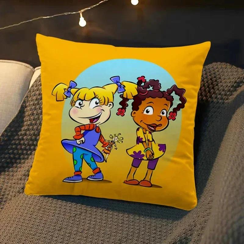 cartoon Pillowcases R-Rugrats Square Cushion Cover Luxury Pillow Cover Pillow Case Sofa Bed Room Decor Dakimakura Wedding Gift