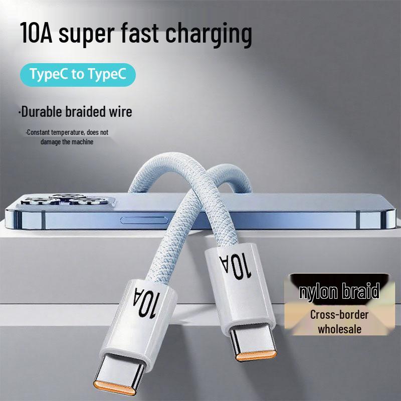 120W Super Fast Charging 10A Dual Type-C Cable for Apple 15/16 & Xiaomi
