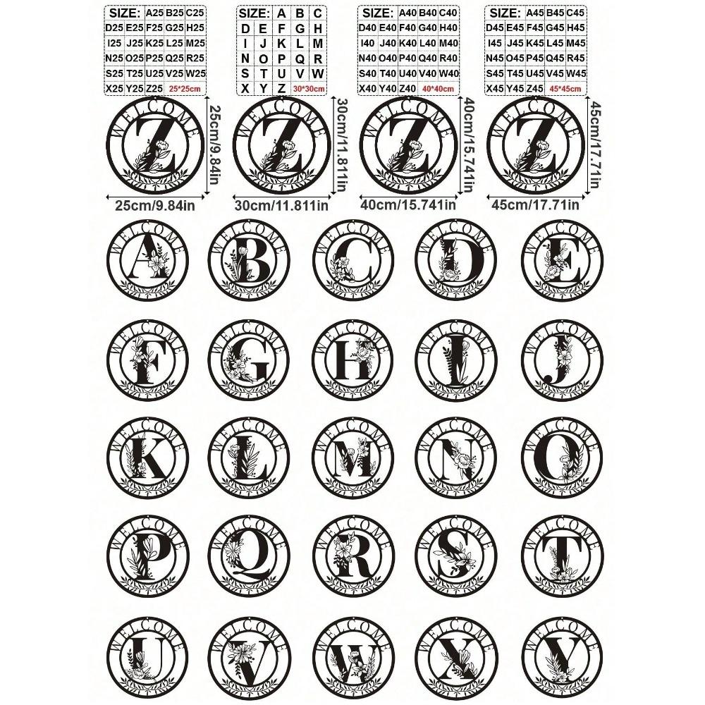 Metal Wall Plaque Classic Letter Design Hanging Decor Creative Art Home Gift